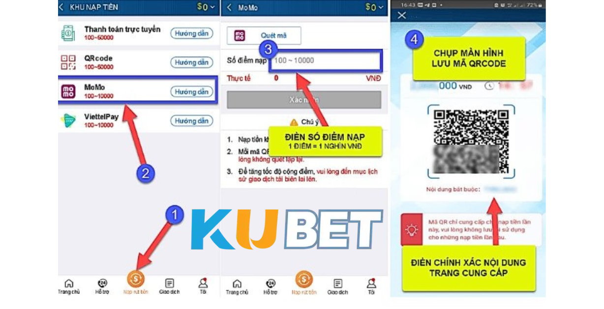 Nạp tiền và rút tiền an toàn, thuận tiện